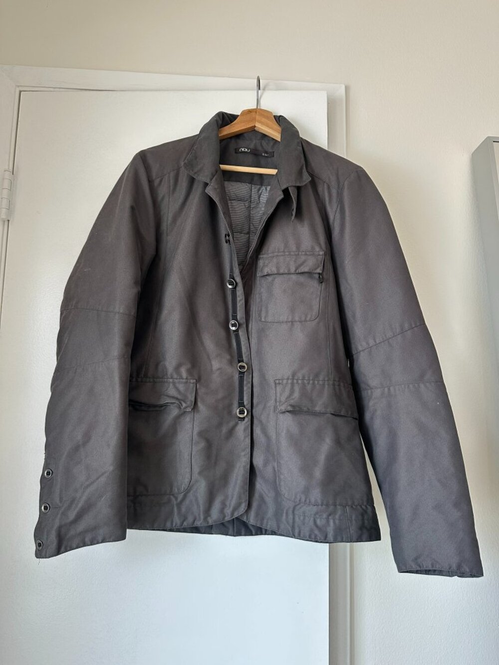 Nau Insulated Utility Jacket Men's Small Gray Goose Down Recycled Polyester